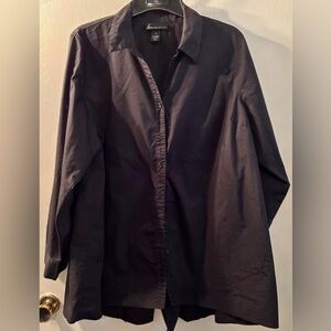 Lane Bryant Women’s Dark Black Button-Front Shirt Size 24